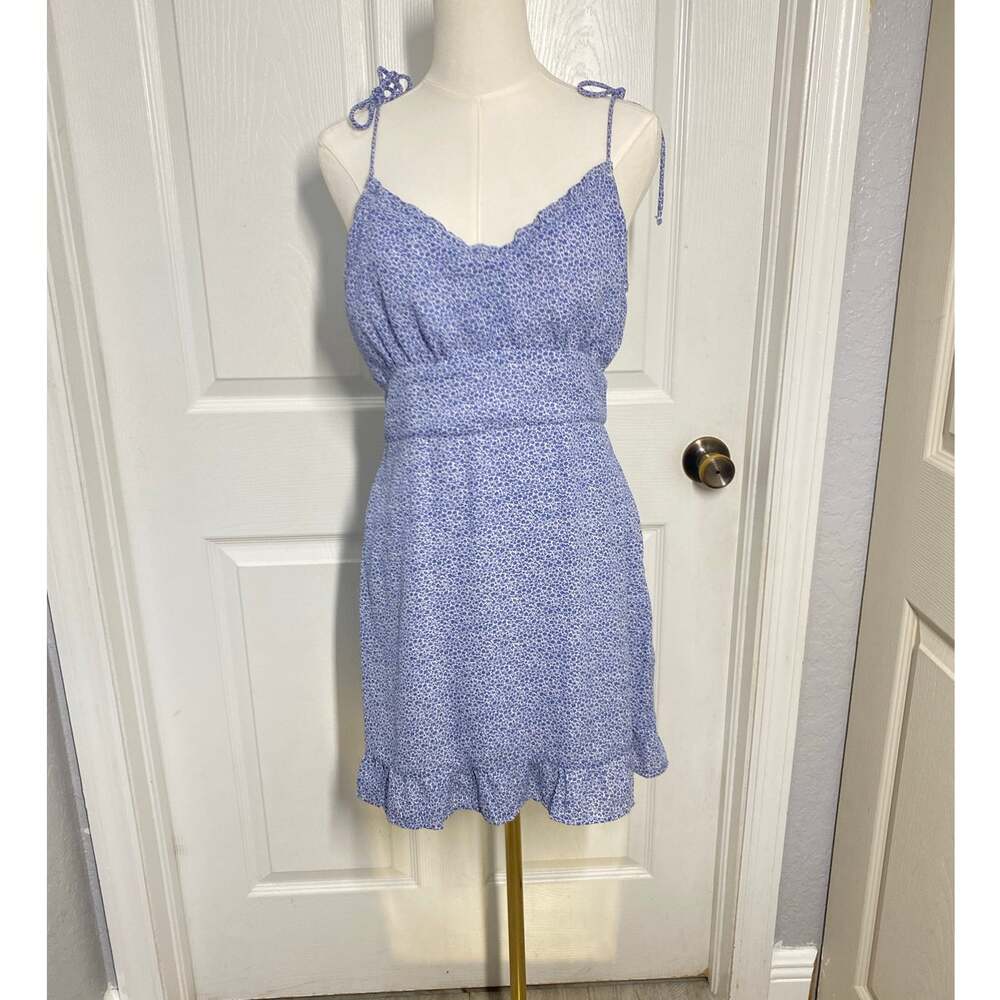 Abercrombie & Fitch Blue Dainty Floral Mini Dress Babydoll Fairy Cottagecore